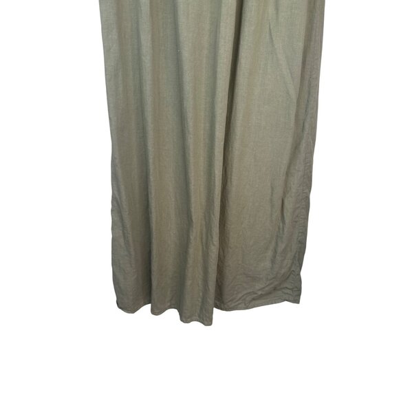 2/$30 ZARA Small Button-Down Shirt Dress Khaki Green Linen & Viscose - Picture 13 of 16